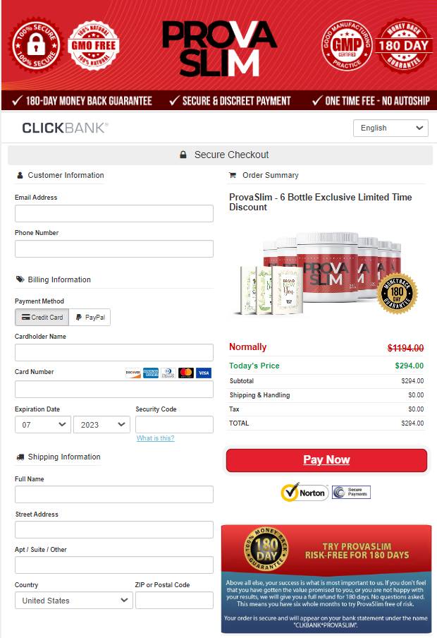 ProvaSlim - Secure checkout